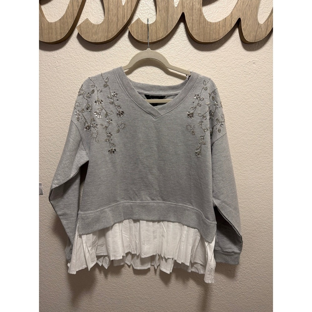 Calligraphie Gem‎ Gray Blouse S